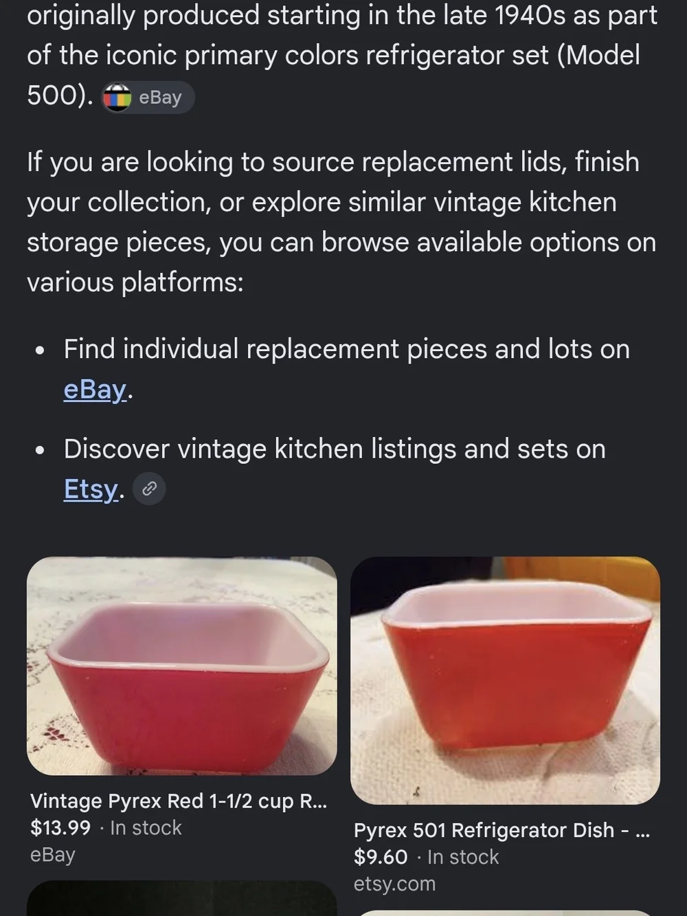 501 And 502 PYREX Red Brown